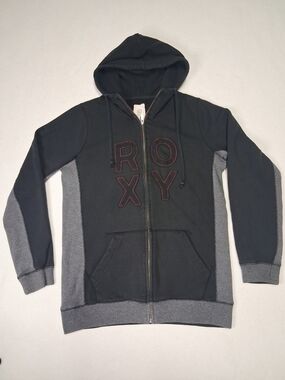 Roxy Black Hoodie with Gray Side Panels